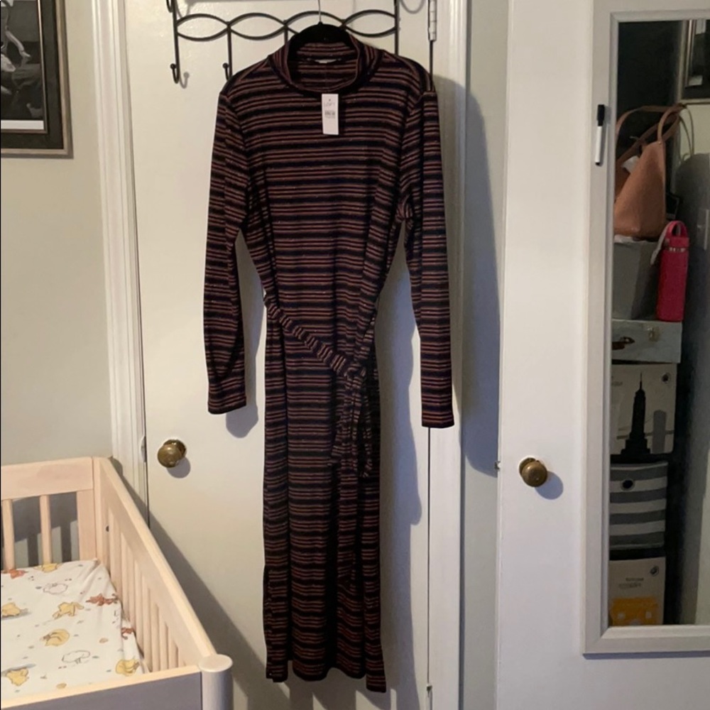 LOFT Mock neck midi dress